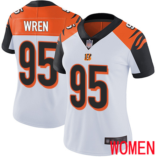 Cincinnati Bengals Limited White Women Renell Wren Road Jersey NFL Footballl #95 Vapor Untouchable